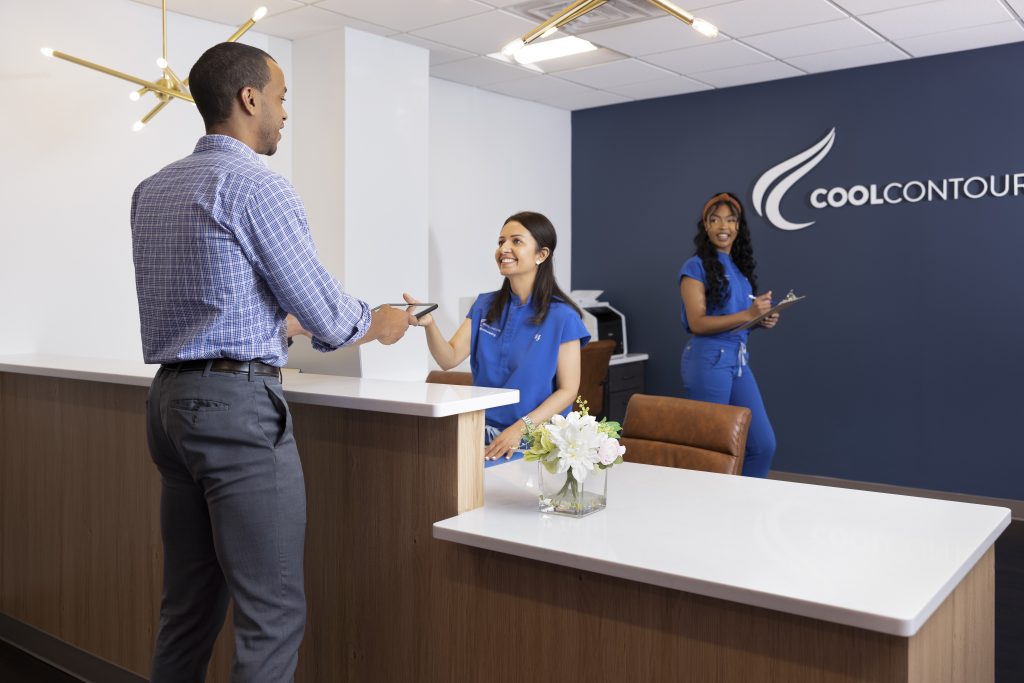 Front desk at Cool Contours in Arlington, VA